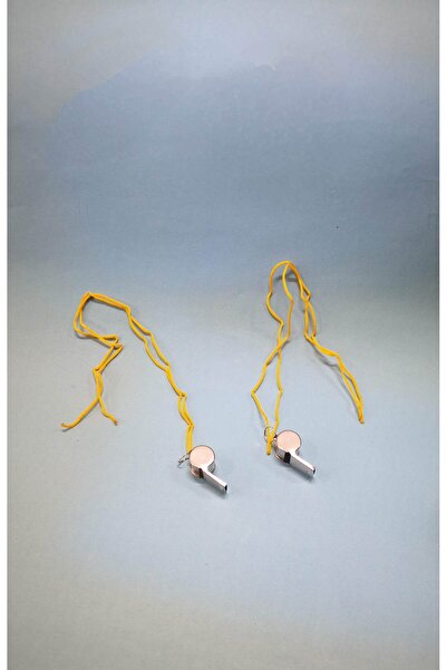 Linea Metal Düdük Futbol Basketbol Voleybol Spor Müsabakası Beden Eğitimi Dersi Sarı İpli 2 Adet Birlikte