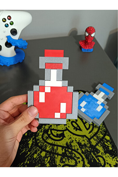 Home Minecraft Kırmızı Süs Iksir Şişesi 13 Cm Figür Potion Bottle Dekoratif Obje Biblo