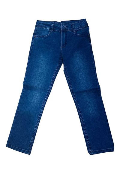 AZRA ÇOCUK GİYİM Pantaloni de blugi pentru copii albastru închis, cu talie completă din lycra, este reglată prin interior...