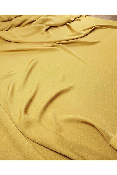 Kumaş Parça Muhteşem Jorjet Benzeri Krep Hardal Renkte En: 150 cm