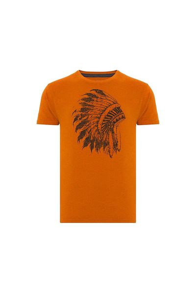 ROUTEFIELD Men's Orange T-Shirt - Tead