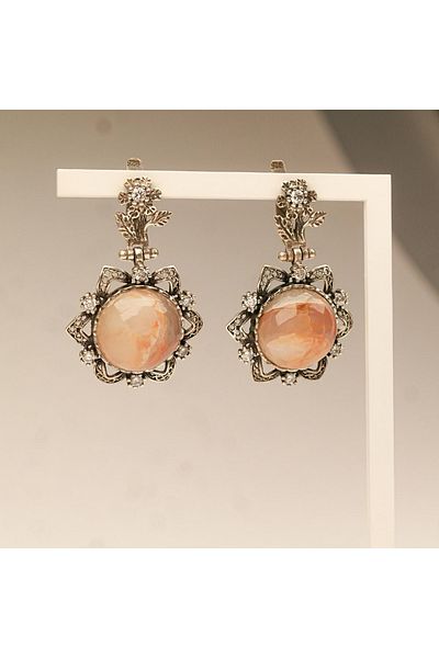 Skygo Agate Stone Silver Earrings