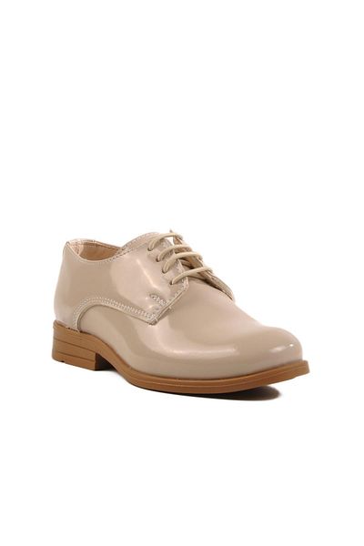 WALKWAY Beige Patent Leather Patent Leather Kids Casual Shoes 3020 P