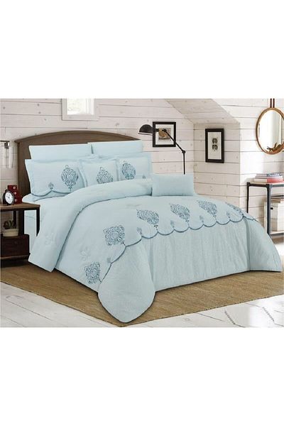 HOURS Venus-05 8-piece comforter set, made of durable, soft, and distinctive fabric, for two people.