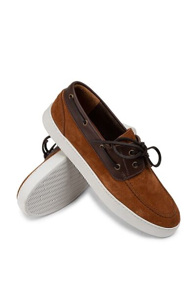 Deery Γνήσια Suede Tan Color Casual Marine Ανδρικά Παπούτσια