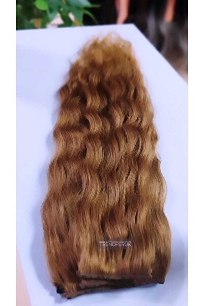 Nurdan Trend Peruk Yarımay + 2 Yan 65-70 cm Gerçek Saç Çıtçıt 150 gr Bal Kara...