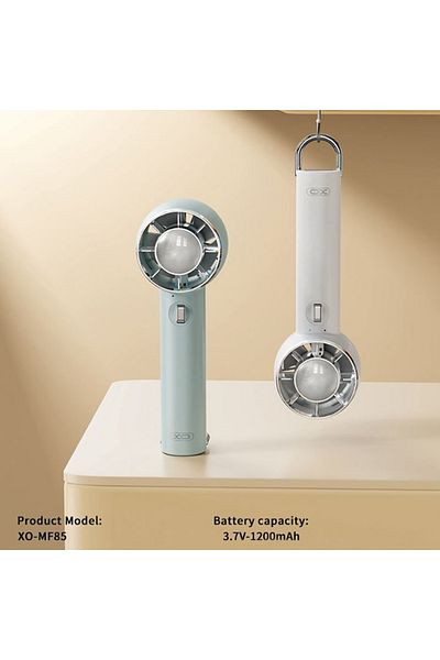 REDz Accessories Portable Fan XO-MF85, Desk Stand, 1200mAh Battery, 3 Speeds, White