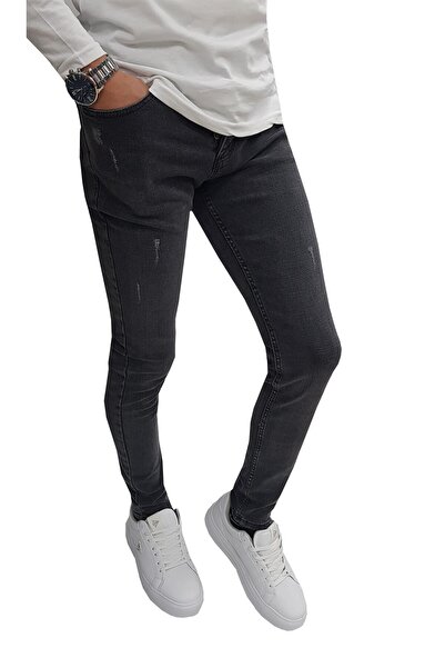 DENİM LONİ Шкіряні штани Sheff Denim Slim Fit Füme Jean Pantolon - 6681