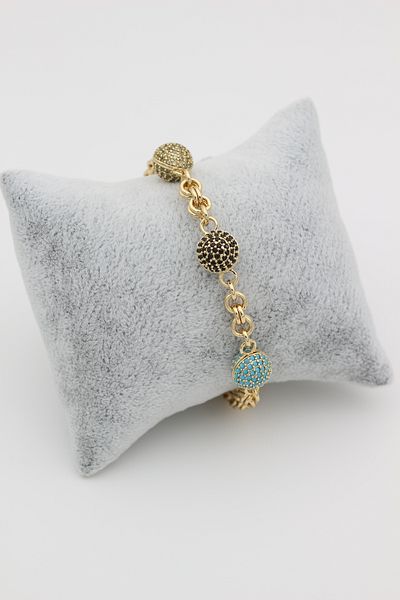 XUPING JEWELRY Style Pearl/Xuping Jewelry Three Color Round Zircon Stone Bracelet