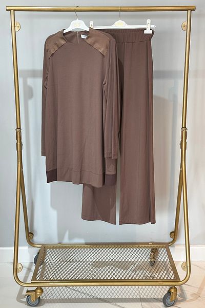 Nuss Modal Combed Cotton Trouser Suit 1038 Brown