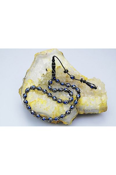 Skygo Oltu Stone Beyzi Fountain Nightingale Blue Embroidered Rosary