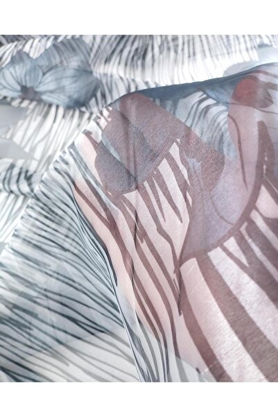 Kumaş Parça Органза тюль шириною 140 см - сіро-блакитного кольору