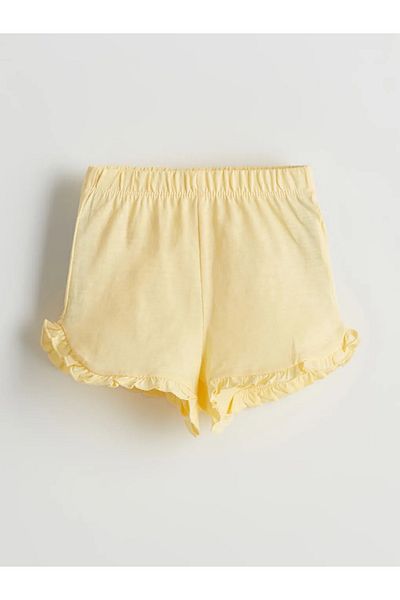 LC Waikiki Lcw Baby Yellow Heart Printed Baby Girl Blouse and Shorts 2-Pack