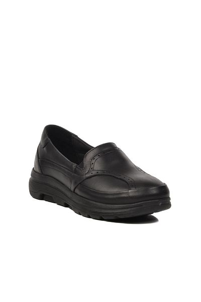 WALKWAY Black Genuine Leather Women's Casual Shoes Forex 1002 Z