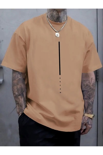 LAND MODA Tricou cu mânecă scurtă pentru bărbați de mărime mare cu imprimeu d...