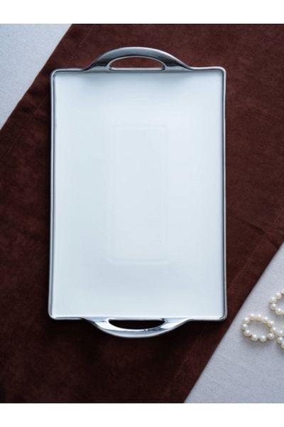 ACAR Arwen Rectangular Silver Tray 45X25X3Cm