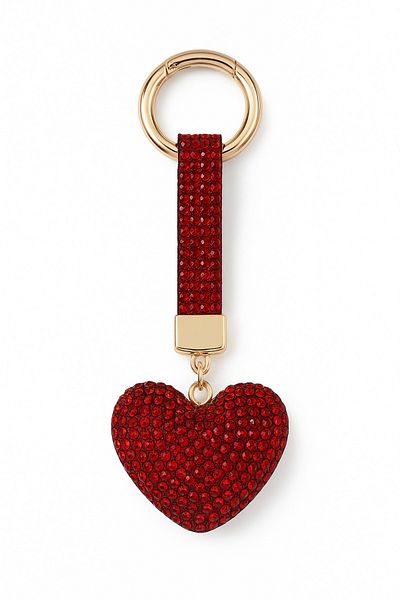 Çlk Accessories Premium Stone Heart Keychain Bag Accessory and Keychain 030