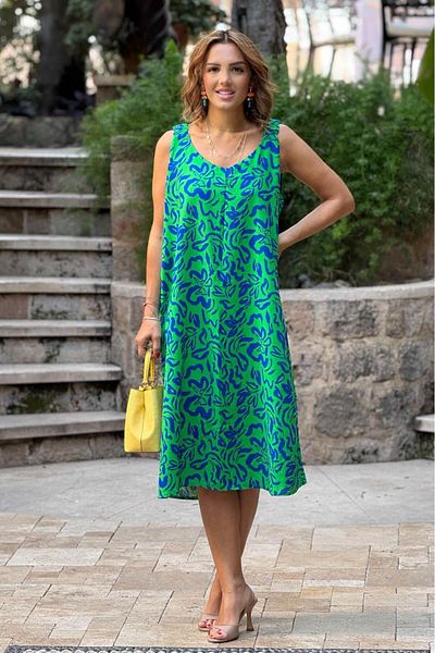 Nevin Kaya Moda Φόρεμα με μπλε στρας με λαστιχένια ζαρτιέρες στους ώμους