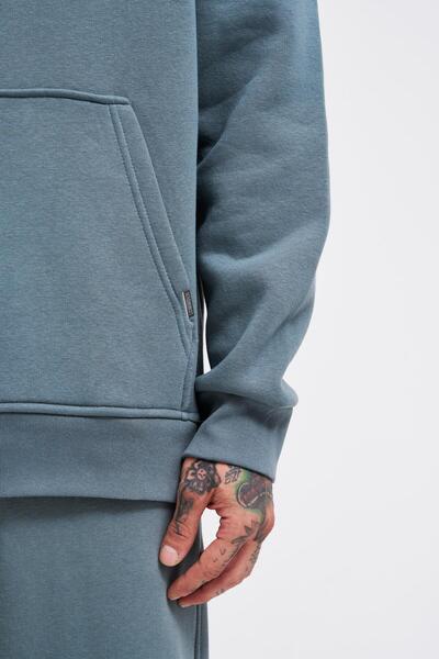 Machinist Oversize Cepli Kapüşonlu Sweatshirt Blue Smoke