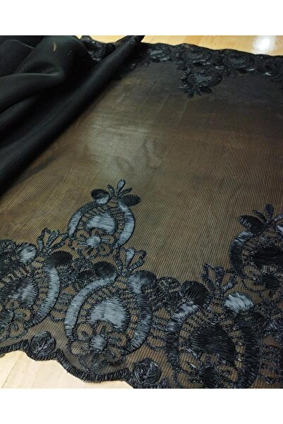 Kumaş Parça فستان سهرة محبوك باللون الأسود