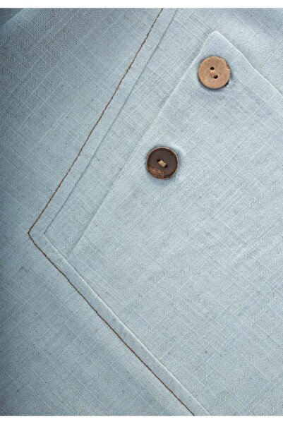 Cigit Μπλούζα λινό ραμμένη αντίθεση 2-7 ετών Μπλε