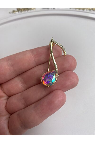 giez Taşlı Nota Müzik Broş