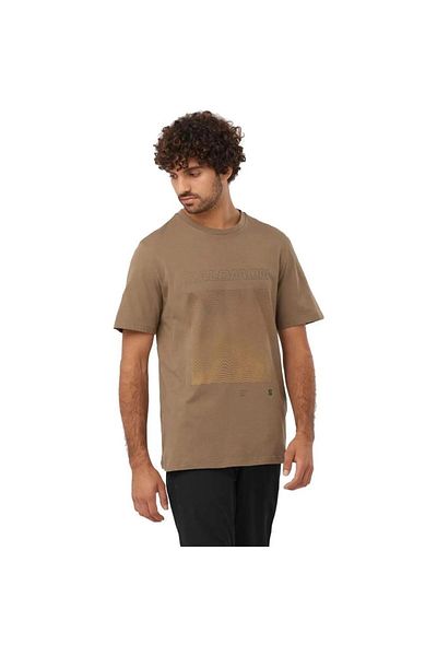 Salomon Ανδρικό T-Shirt LC 2219200   - Γραφικό SS Tee, Καφέ