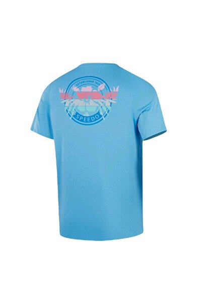 SPEEDO 8-00395716242 Ss Graphic Swim Shirt Am Men's Sunscreen T-Shirt Blue