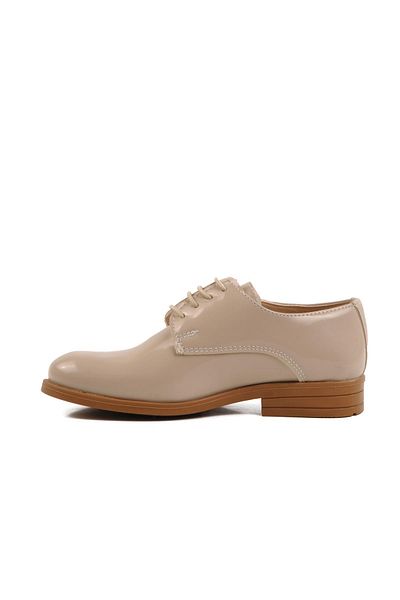 WALKWAY Beige Patent Leather Patent Leather Kids Casual Shoes 3020 P