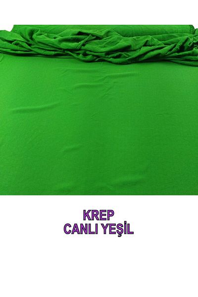 Kumaş Parça Green Crepe Vibrant - Πλάτος 140cm x Μήκος 280cm