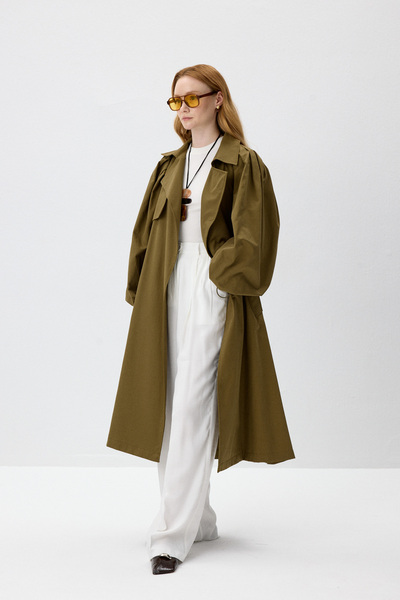 KUAD Haki Limited Balon Kol Trençkot