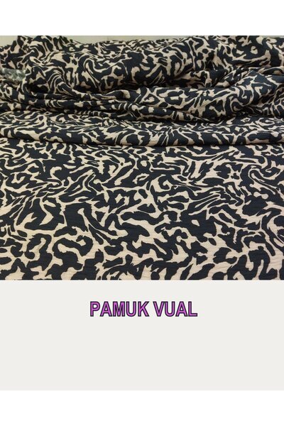 Kumaş Parça Чорна кавова бавовняна вуаль - 140 см піна