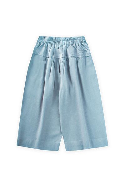 Cigit Gathered Linen Trousers with Corsage 2-7 Years Blue