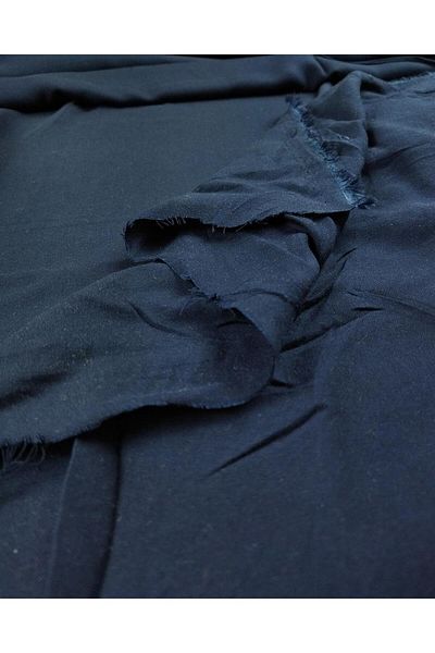 Kumaş Parça Βαμβακερή βισκόζη Voile Navy Blue