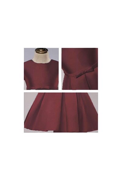 Mashotrend Shiny Fabric Girls' Evening Dress with Ribbons - Children's Evening Dress - Graduation Dress - Girls' Dress
