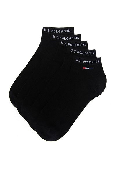 U.S. Polo Assn. Чифт от 5 черни чорапчета-ботуши - стандартна кройка - стилен и удобен дизайн (МЪЖЕ/)