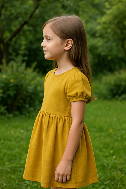 Hilal Akıncı Kids Базова рокля от памук и лен