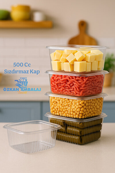 Özkan Ambalaj Temizlik Kullan At Tek Kullanımlık Plastik Kapaklı Kase Sızdırm...