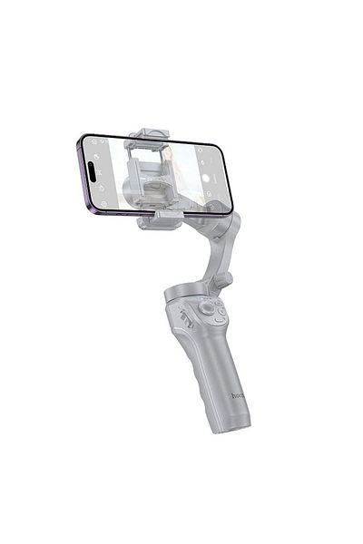 REDz Accessories Hoco K24 Smart Gimbal Stabilizer, 3-Axis Stabilization, Lighting, iPhone/Android Compatible, Gray