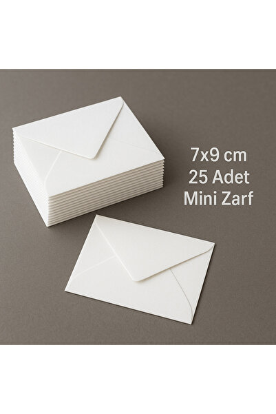 serap çiçekçilik Mini Zarf, 7x9 Cm Beyaz Renk Zarflar 25 Adet Mini Zarf