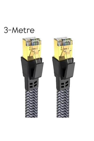 Aırstorr Cat8 LAN Kablosu Yüksek Hızlı 40Gbps 2000mhz Ethernet Kablosu Örgü K...