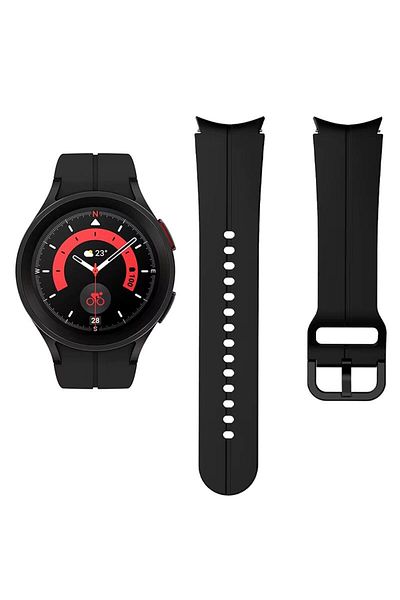 REDz Accessories Sport Strap For Samsung Galaxy Watch, Adjustable, Striped, Silicone, Black