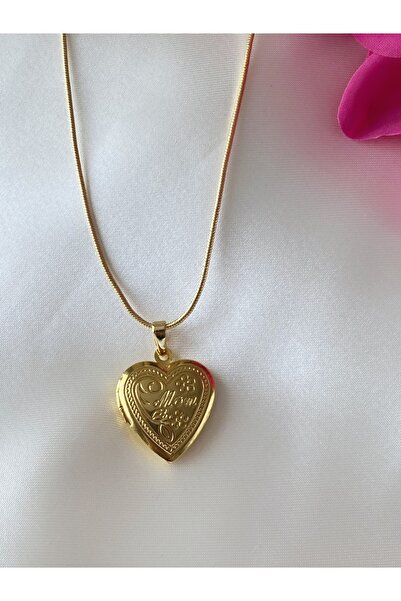 Asia by Leuvoié Asia By Leuvoie Mom Yazılı Açılır Kapaklı Kalp Kolye