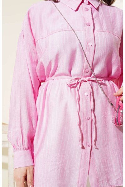 Moda Neva Μακρυμάνικο πουκάμισο με ρόμπα και ζώνη