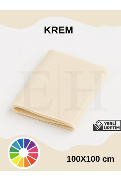 EUROLUXE Cream Color Meter Thin Felt Fabric Felt 1 mm Activity Felt Colored Felt 1 Meter (100 cm X 100 cm)
