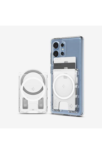 Spigen Ultra Hybrid MagFit+ 3 Card Holder for Galaxy S25 series with mag case16/15/14 Crystal Clear