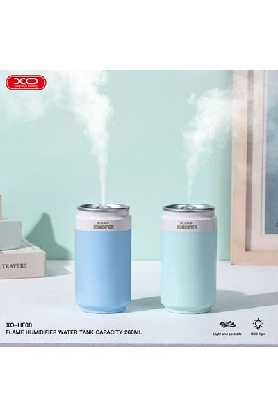 REDz Accessories Umidificator auto/de cameră, flacără XO-HF08, aromaterapie și LED colorat, 3 niveluri de atomizare, albastru