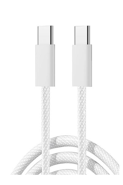 Joyroom S-A45 Ben Series Braided 60W Type-C to Type-C Fast Charging Data Cable, 1m - White