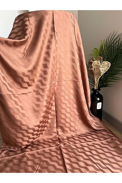 VaVscarfs Waterway Cotton Jacquard Shawl Chocolate