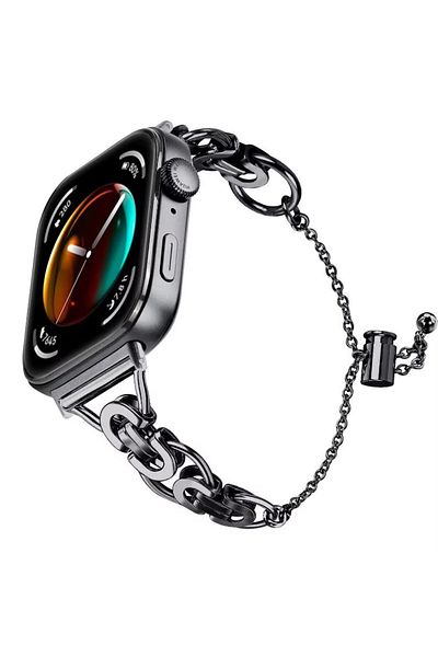 REDz Accessories Curea Linked pentru Huawei Watch Fit 3, aspect modern, metalică, neagră